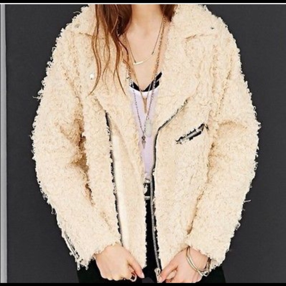 UNIF x Urban Outfitters Fur Moto Jacket